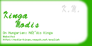 kinga modis business card